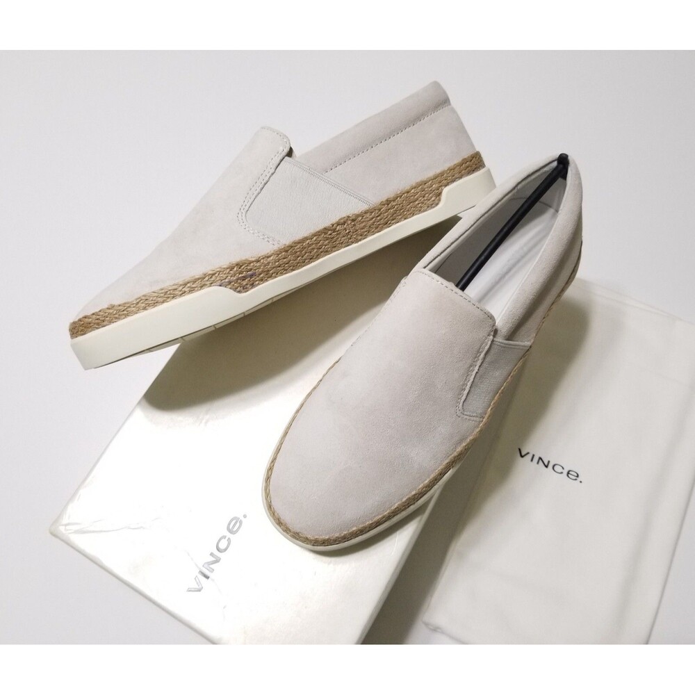 NIB Vince Johan Suede Slip On Sneakers in White Size 7, 8.5, 9.5, 10 $225